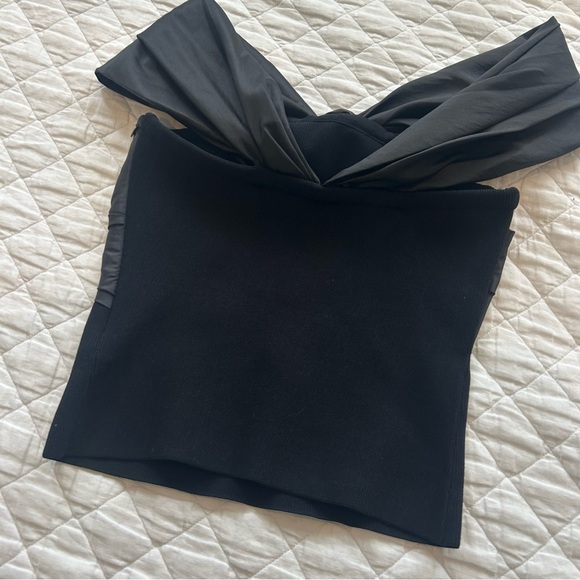 SIMKHAI Celiana Combo Off-The-Shoulder Top in Black - Picture 11 of 13